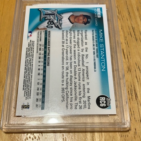 2010 Topps Holiday Mike Stanton Factory Set Rookie Bonus #RC6 RC PSA 9 - Picture 4 of 4